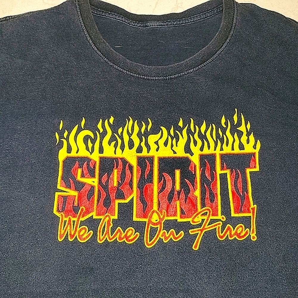 Spirit Black Short Sleeve Tee with Graphic Design - Picture 2 of 5